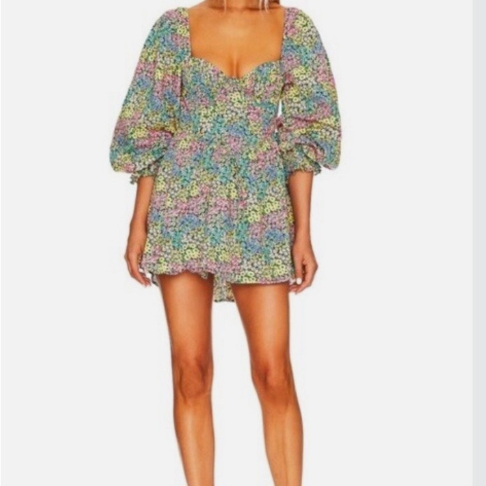 For Love And Lemons Multicolor Floral Mini Dress